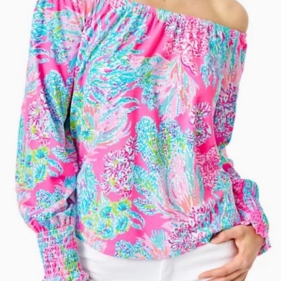 Lilly Pulitzer Tops - NEW Lilly Pulitzer Lana Top Prosecco Pink Seaing Things Medium